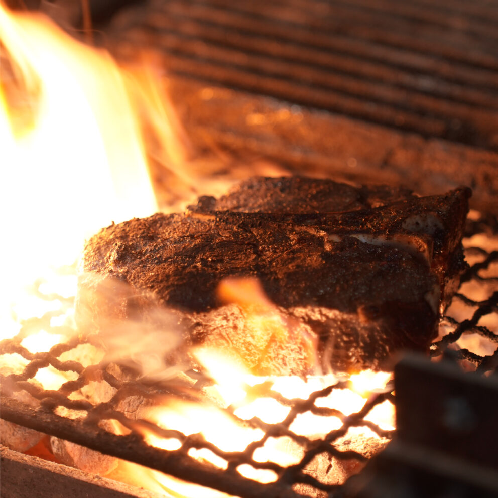 Bincho-tan grilled big cut Porterhouse steak, at Marina One