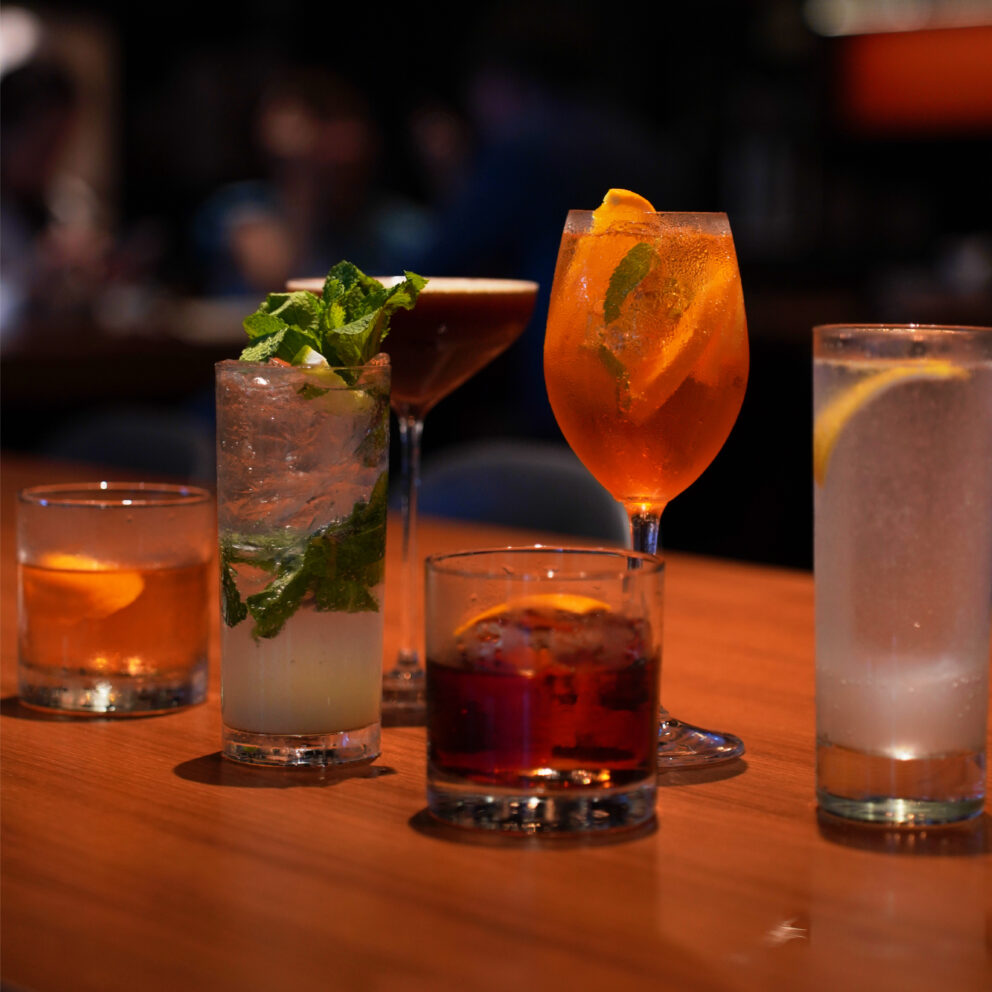 Selection of curated cocktails and Happy Hour deals